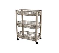 Urban Living - Desserte à roulettes 3 niveaux Liberty en plastique - Gris Gris