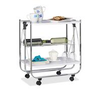 relaxdays Chariot de service blanc 68,0 x 40,5 x 68,5 cm