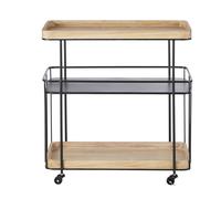 Desserte à roulettes marron et noire 71x76.5x31.5cm Marron