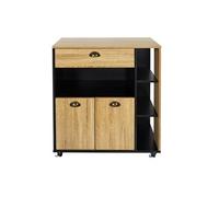 DINAJ - Desserte à Roulettes Multi-Rangement Aspect Bois