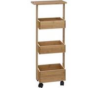 Desserte bambou 4 niveaux avec plateau 5five Naturel G