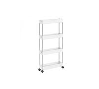Linxor – Desserte chariot de rangement étroit à roulettes, 4 étagères, 2 coloris