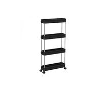 Linxor – Desserte chariot de rangement à roulettes étroit, 4 étagères, 2 coloris