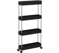 Linxor - Desserte, Chariot de Rangement à roulettes étroit - 4 étagères - 2 Coloris