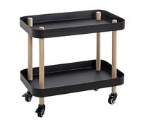 Desserte de Cuisine 2 Niveaux "Yumi" 47cm Noir