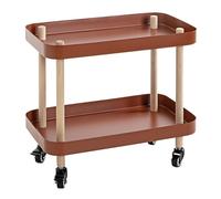 Desserte de Cuisine 2 Niveaux "Yumi" 47cm Rouge