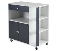 Desserte de Cuisine - 2 portes 1 tiroirs,Meuble de rangement, 80x39x86.5cm,gris