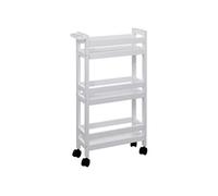 5five Desserte de cuisine Colorama 3 niveaux à roulettes 75 cm Blanc coton