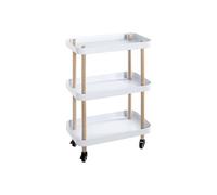 Desserte de Cuisine 3 Niveaux "Yumi" 76cm Blanc