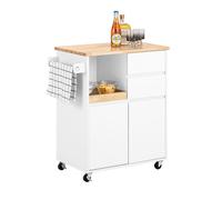 Desserte de Cuisine à roulettes FKW123-WN SoBuy - 1 Plateau Amovible - 72x40x84 cm - Blanc