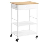 Desserte de Cuisine à Roulettes - VASAGLE - 45x60x90 cm - Beige Chêne et Blanc Mat