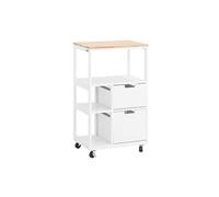 SoBuy Desserte Roulante Cuisine avec 2 Tiroirs et 3 Étages