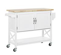 Beliani - Desserte de Cuisine - Mele - en MDF et Bois de d'Hévéa, Blanc et