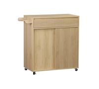 Desserte de cuisine décor bois 1 poignée 1 tiroir 2 portes