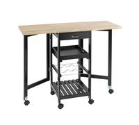 Maximex Chariot pliable de cuisine 6 roulettes Noir - Supporte jusqu'à 10 kg