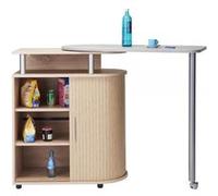 Desserte de Cuisine et Table Pivotante Chêne - L 110 x l 55 x H 105.3 cm marron G