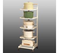Desserte de Cuisine, étagère de Cuisine Blanche - Support de Rangement 5x5 pour Garde-Manger et Garage - Solution de Rangement de Cuisine compacte Conception Peu encombrante Utilisation Poly