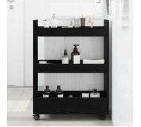 vidaXL Desserte de cuisine étroite chêne noir 60 x 22 x 80 cm - chariot de rangement