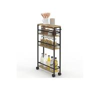 Desserte de cuisine gains de place DETROIT 4 niveaux sur roulettes design industriel