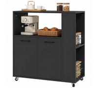 HOMCOM Desserte de Cuisine à roulettes 75x40x80,5cm Noir