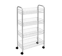 Desserte de cuisine METALTEX - Chariot multi usage 4 niveaux - Métal chromé brillant