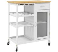 HOMCOM - Chariot de service - MDF - 76x48x88cm - Blanc
