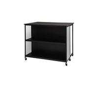 Desserte de cuisine noire extensible ALEXIS rangements table de bar îlot de cuisine 110 x 40/80 x 90 cm avec étagères roulettes