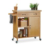 Desserte de Cuisine - RELAXDAYS - 10020947 - Bambou - 36 x 89 x 86 cm - Aspect bois
