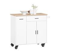 Desserte de Cuisine - SoBuy FKW126-WN - îlot de Cuisineavec 2 Tiroirs, 2 Portes