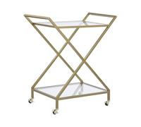 Desserte de Cuisine Transparente et Dorée à Roulettes pour Salle à Manger Salon ou Chambre Glamour Chic ou Moderne et Comme Décoration Beliani