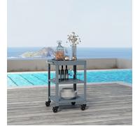 Chariot de service Outdoor 'Bolognano' acier 81 x 50 x 50 cm gris foncé mat