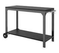Desserte de jardin - desserte pour plancha - chariot de service à roulettes multi-rangements acier noir Noir G