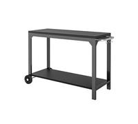 Desserte de jardin - desserte pour plancha - chariot de service à roulettes multi-rangements acier noir
