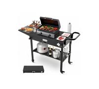 Desserte de Jardin pour Plancha Pliable, Chariot de Barbecue Plan de Travail 78,7x43,2 cm, pour Préparation de Cuisine BBQ