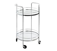 Desserte Design 2 Niveaux "Palace" 80cm Argent