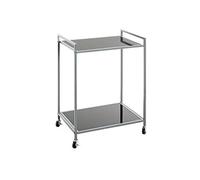 HAKU Möbel desserte Gris, métal, Verre trempé - Dim.: L 50 cm x H 69 cm x P 36 cm, Style: Modern