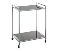 HAKU Möbel desserte Gris, métal, Verre trempé - Dim.: L 50 cm x H 69 cm x P 36 cm, Style: Modern