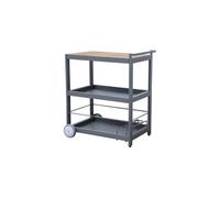 | Desserte extérieure 84 cm en aluminium avec roues et poignée ALBI Aluminium et polywood anthracite L 84 x P 56 x H 96 cm