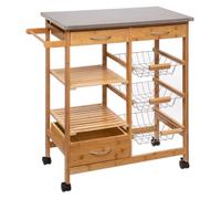 Desserte grand modèle tiroirs/paniers bambou - 5 five simply smart