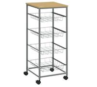 desserte HOMCOM Métal 36x36x89cm Blanc