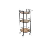 Desserte HWC-A43, chariot, table roulante, sapin, bois massif, vintage 100x50x43cm