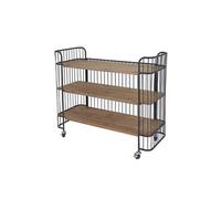 Desserte Hwc-A43, Chariot, Table Roulante, Sapin, Bois Massif, Vintage 84x98x36cm Multicolore