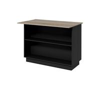 HomCom Desserte îlot de cuisine – Meuble de service 105x60 cm, étagère réglable, 2 placards – Noir