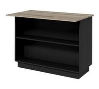 HomCom Desserte îlot de cuisine – Meuble de service 105x60 cm, étagère réglable, 2 placards – Noir