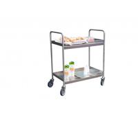 Desserte inox 304 L avec galeries de maintien 2 plateaux 835 x 435 mm 300 kg - 880000633