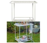 Desserte - Inox - 66 x 42 cm - 2 ROULETTES - Pour plancha 2/3 brûleurs