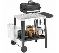 Desserte jardin - chariot de barbecue - Outsunny - table latérale pliable - acier inoxydable - 115x67,5x80,5cm - noir