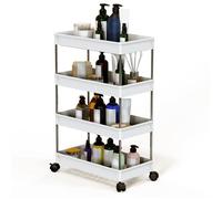 Desserte - LDSZXNE - 4 étagères - Blanc - 86x22x40 cm - ABS - 25 kg