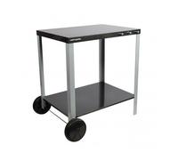 Cook’in Garden - Desserte Media 70, Chariot avec Plan de Travail Mobile et Roues Renforcées, Meuble Extérieur Idéal Jardin ou Terrasse, Support Idéal pour Plancha ou Barbecue, Noir/Gris