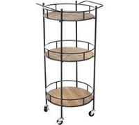 Desserte Hwc-A43, Chariot, Table Roulante, Sapin, Bois Massif, Vintage 100x50x43cm Multicolore